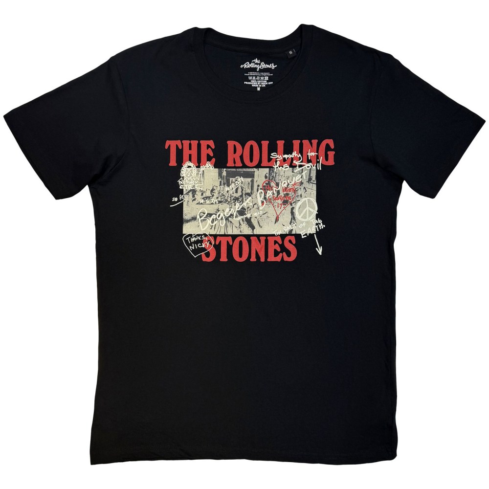 The Rolling Stones - Beggars Banquet Graffiti Heren Tshirt - Zwart
